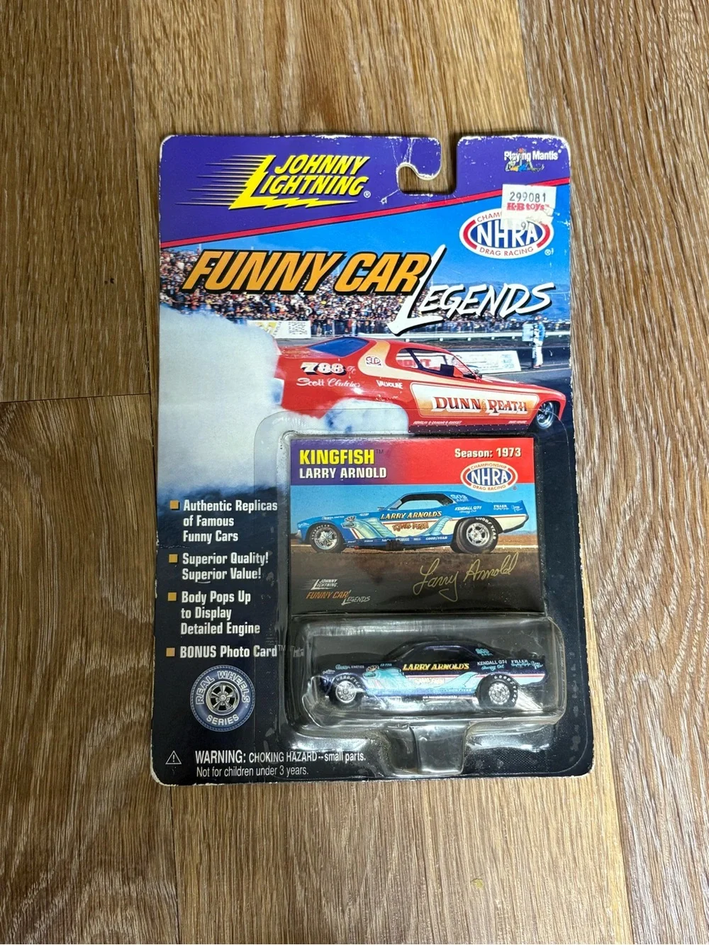 Johnny Lightning Kingfish Larry Arnold Funny Car Toy - Blue